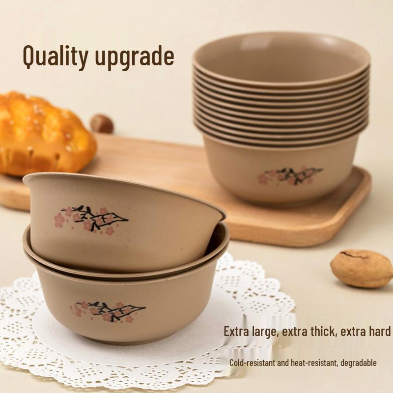 Eco-Friendly Degradable Rice Husk Bowls & Chopsticks - Heat Resistant, Durable & Food Grade