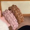 PROLY New Fashion Hairband For Women Wide Side PU Leather Headband Handmade Braided Turban Girls Vintage Hair Accessories