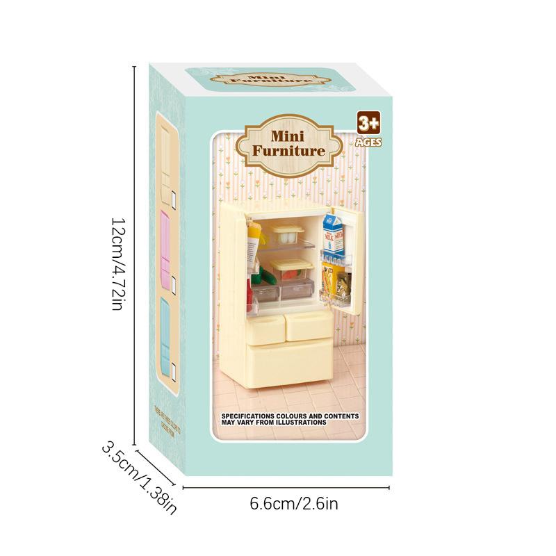 1:12 Dollhouse Miniature Refrigerator Simulation Home Appliances Model Home Decor Toy Doll House Accessories