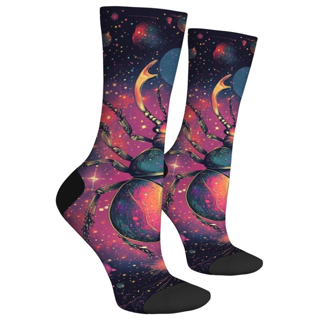 Galaxy Beetle Creative Print Socks Stretch Comfort Socks Unisex Novel Whimsical Design Harajuku Retro Style Crazy Happy Socks