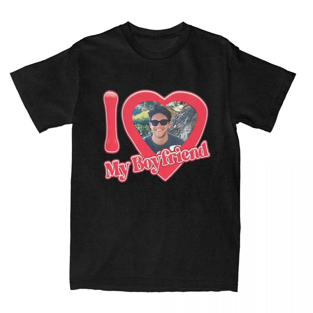 Men TShirts I Love My Boyfriend Niall Horan Vintage Pure Cotton Tees Short Sleeve T Shirts Round Collar Clothes Plus Size