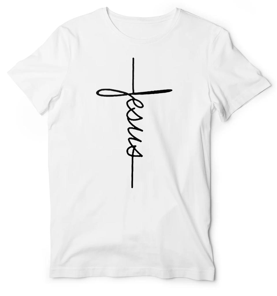 Forgiven Shirt Vertical Jesus Cross Christians Gift T Shirt Short Sleeve 100 Cotton Casual Tshirts Loose Top Size S3XL