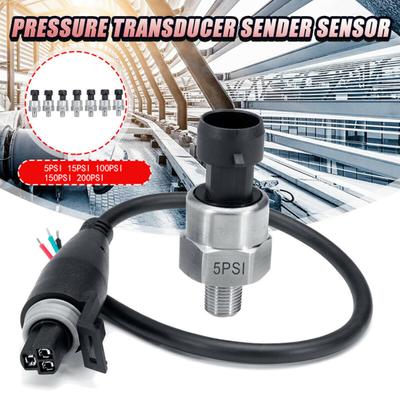 1/8NPT 5V Acciaio Inossidabile 5-200Psi Trasduttore Sensore di Pressione Olio Carburante