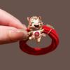 Cute Red Rope New Year Red Hair Rope 2026 Alloy Horse Year Hair Ring Bracelet Chinese Style Horse Year Rubber Band Girls