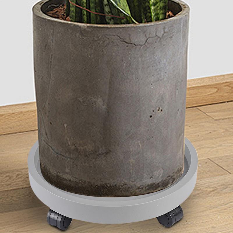 Rundes Tablett Pflanzenroller Blumentopfständer mit Rad Schubkarre Terrasse Pflanzenhalter Wagen Multifunktionale Blumen Scheibenbasis
