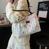 Casual Cartoon Print Tote Bag for Women Large Capacity Sweet College Style Shoulder Bag Girls Student Handbag