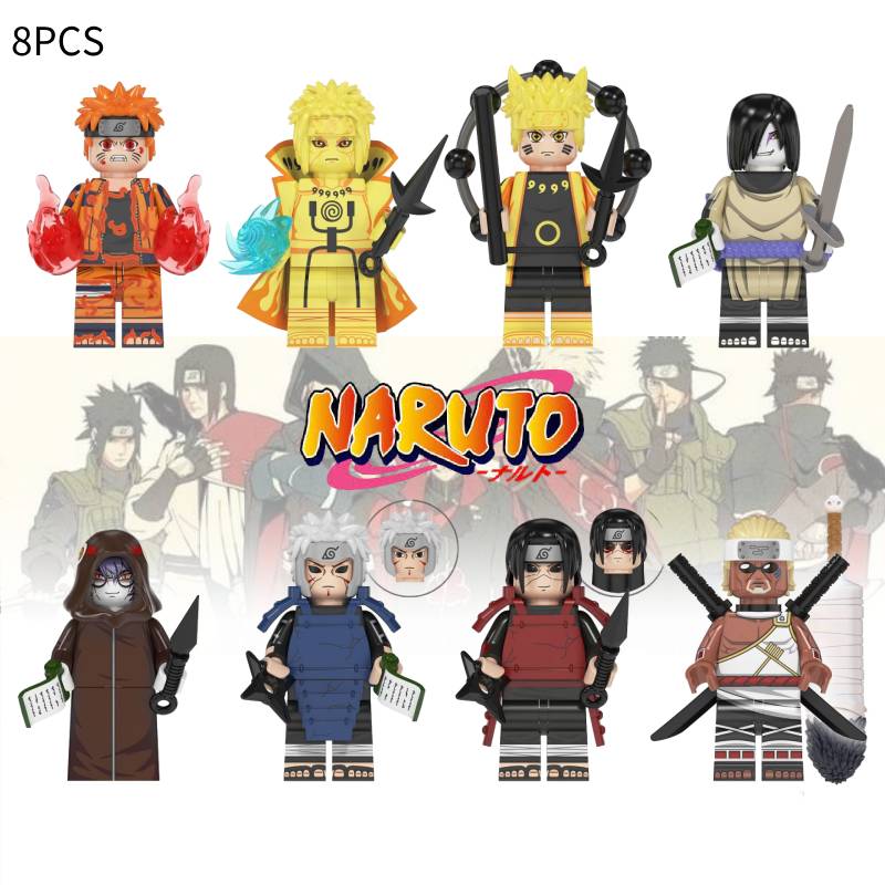 Naruto Building 8pcs Block Set Minifigure Model Diy Puzzle Toys Kids Fans Gifts