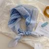 Blue Women's Headscarf: New Spring/Summer Style, High-End Feel, Breathable, Versatile, Trendy Triangle Scarf.
