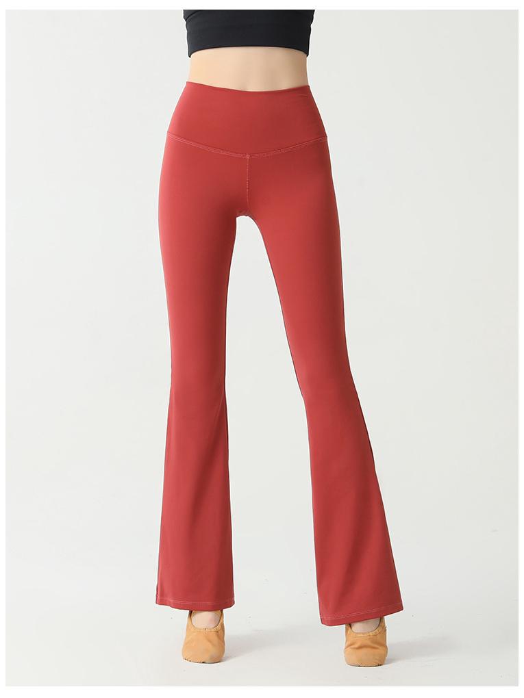 Women's High-Waist Yoga Flare Pants - Slimming, Hip-Lifting, Peach, High-Elastic Fitness Wear