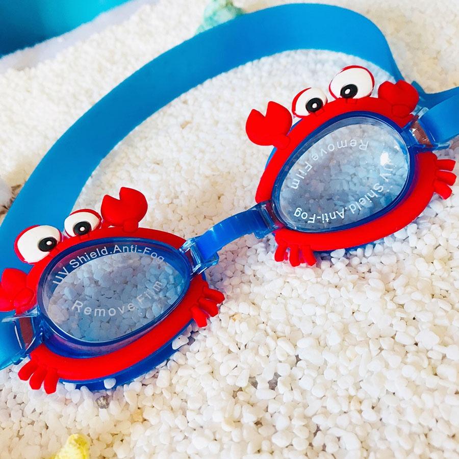Cartoon Style Kids Swimming Goggles Anti Fog Adjustable Straps Eyeglasses