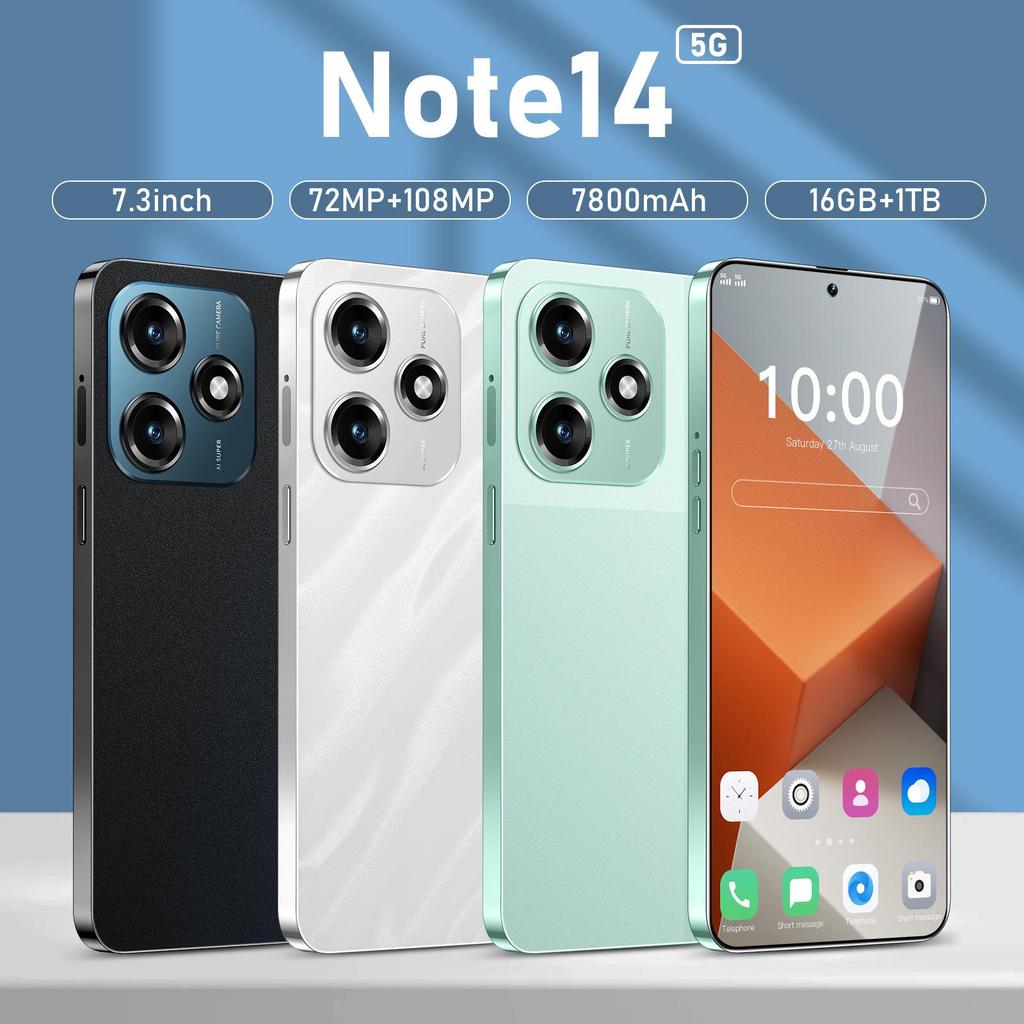 New Note14 7.3" Large Screen 16GB+1TB Smart Mobile Phone