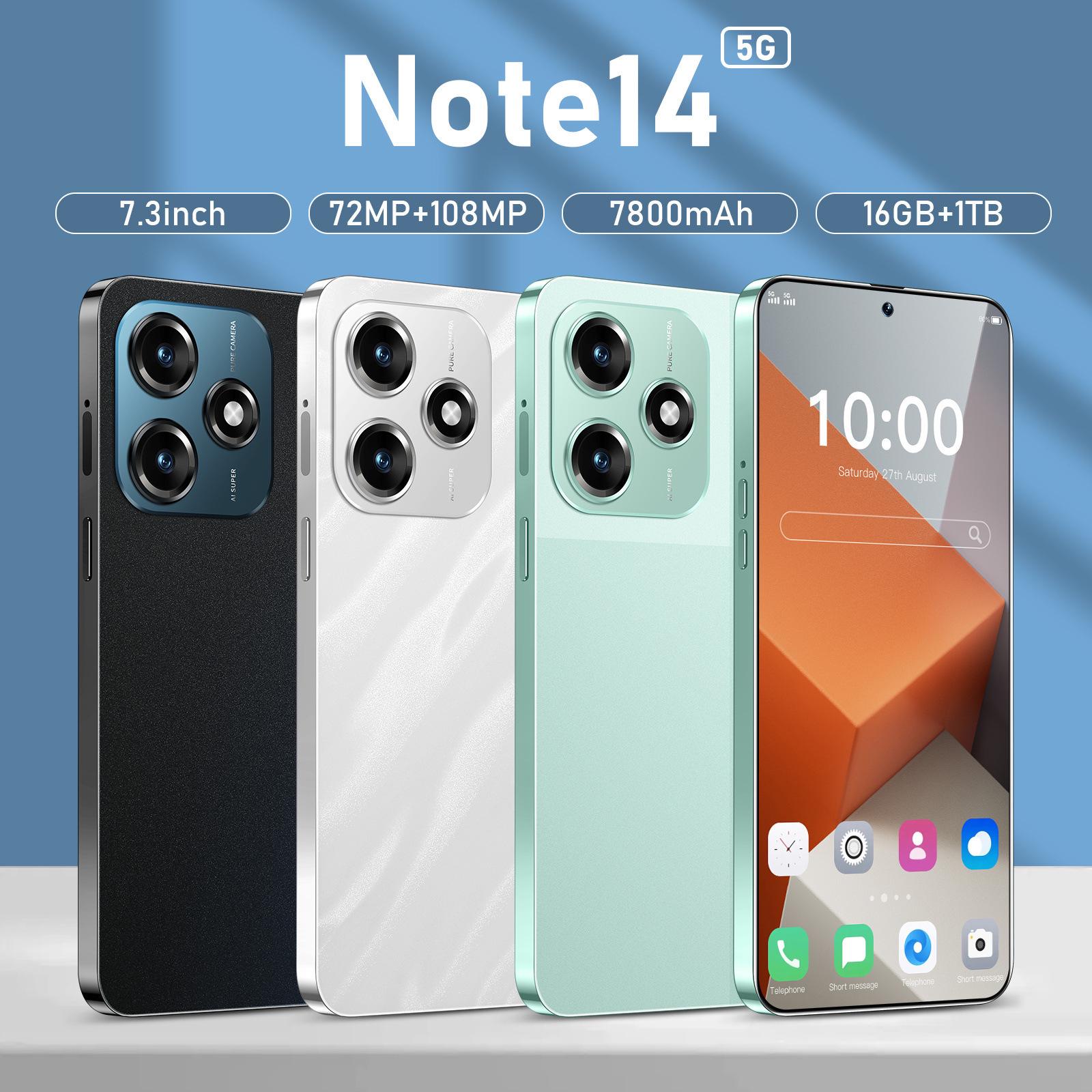 

New Note14 7.3 Large Screen 16+1TB International Smart Mobile Phone UK Standard [Not for use in domestic]