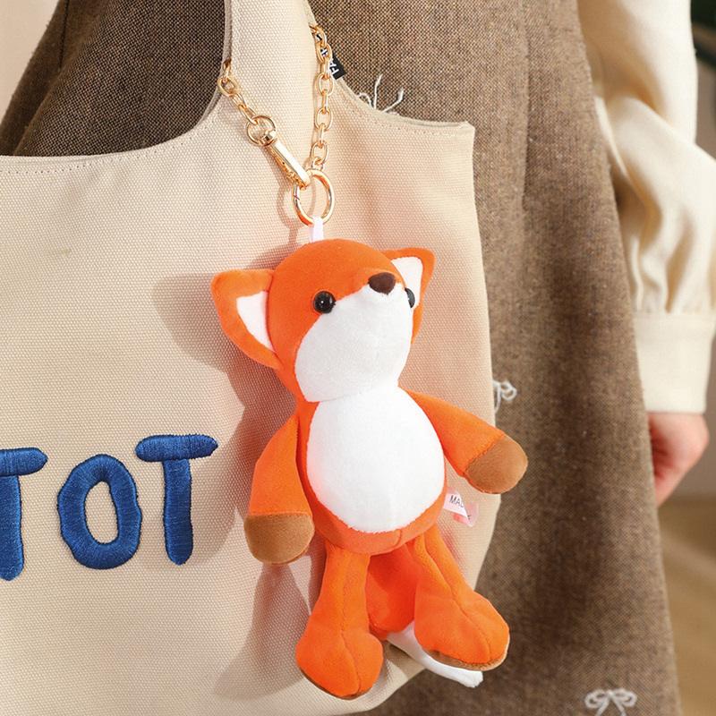 Cute Wildlife Fox Plush Cozy Toy Sweet Doll Short Velvet Fabric Elastic Cotton Filling Fine Stitching Sitting Standing Posture