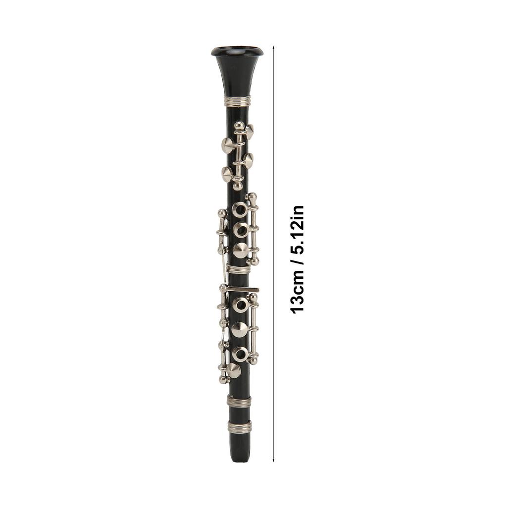 Miniature Clarinet Replica with Stand and Case Mini Musical Instrument Dollhouse Model Decoration 5.12 Inch