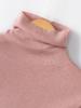 Dzianinowy Sweter Golf z Cyrkoniami - Dopasowany, Jednolity Kolor Jesień/Zima Warstwa Bazowa