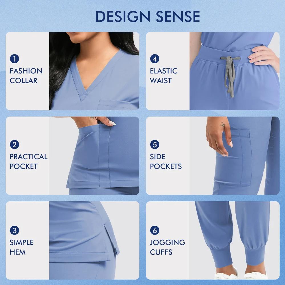 Nurse Scrubs New Set Classic Men Nurse Accessories Medical Uniform Surgical Dental Clinical Top Pants Lab Workwear Clothes