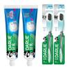 Hawley & Hazel Ultra White Mineral Salt Toothpaste Twin Pack with Toothbrushes