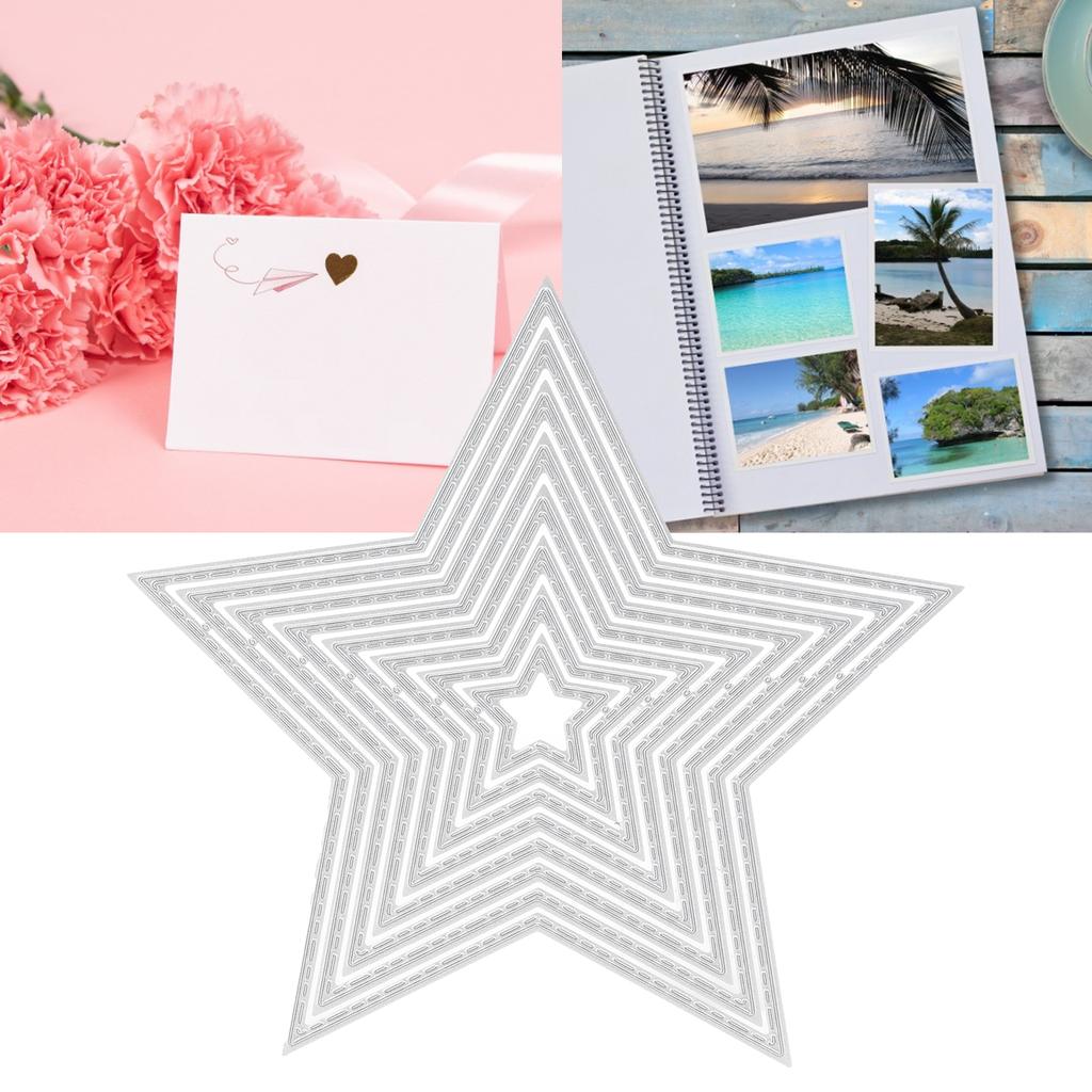 Metal Cutting Die Fivepointed Star Shape Emboss Stencil Album Decorative Etched Dies for  Craft P