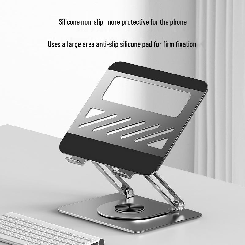360° Rotating Foldable Laptop Stand - Portable Metal Desktop Riser with Cooling Feature