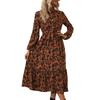 Autumn New Retro Medium and Long Dress Long Sleeve Half Turtleneck Dress Women
