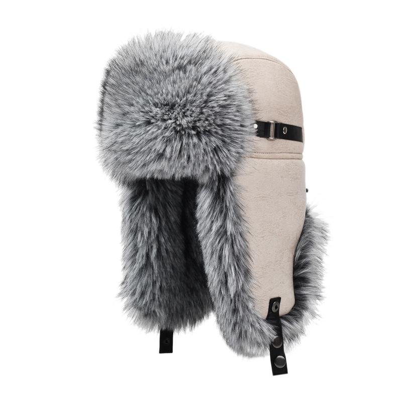 Winter Imitation Fur Men's Locomotive Thickened Warm Middle and Old Ear Protection and Cold Hat