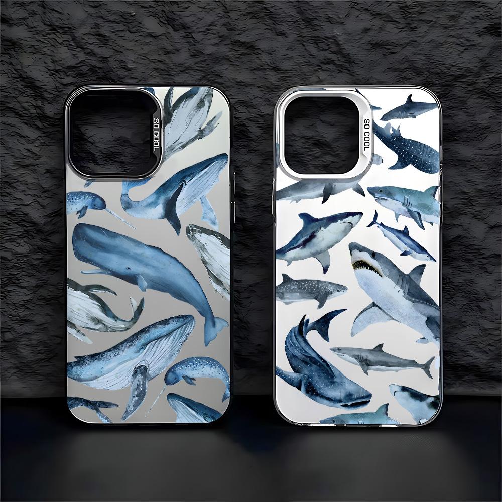 Blue Whales Sharks Turtles Phone Case for Samsung Galaxy A16 A06 A35 A55 A25 A05S A15 A56 A54 A36 A34 A24 A26 A14 A05 A04 4G 5G