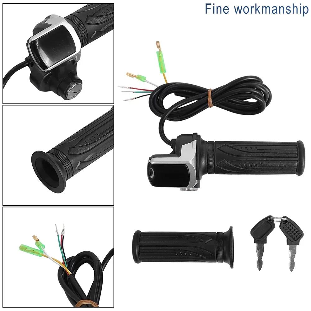 24/36/48/60V Throttle Handlebar Grip Power Speed Rotary With Key With LCD Battery Display For Electric Scooter Bike Parts