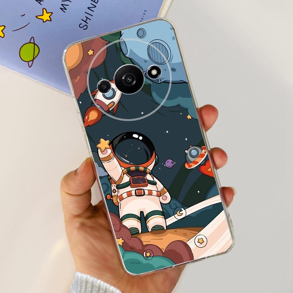 For Funda Xiaomi Redmi A3 Case 2024 Fashion Flower Transparent Silicone Soft TPU Phone Case For Xiomi Redmi A3 RedmiA3 4G Covers