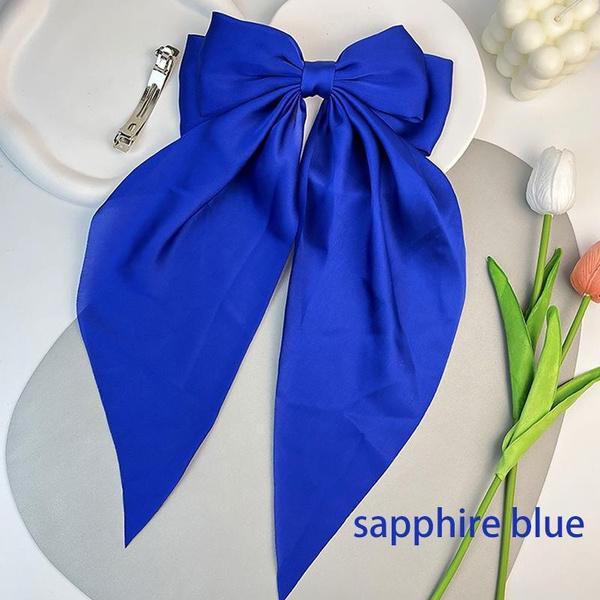 

Лента бант заколка для волос большая винтажный стиль заколка пружинная заколка аксессуар для волос головной убор аксессуар сапфир синий