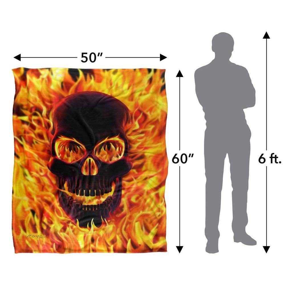 Royce McClure Silky Flaming Skull Supersoft Blanket