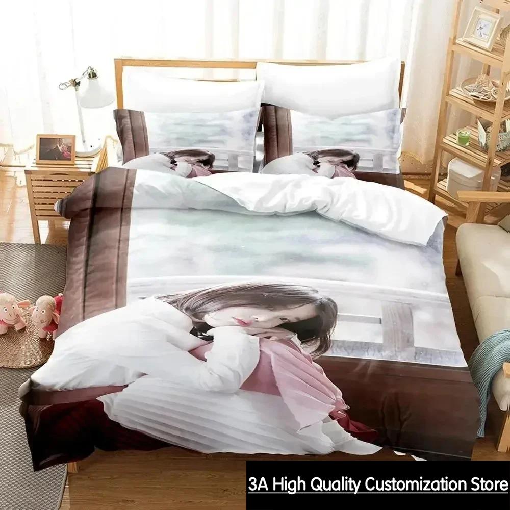 3D Print Singer Iu I Ji Eun Bedding Set Duvet Cover Bed Set Quilt Cover Pillowcase Comforter King Queen Size Boys Adult Bedding