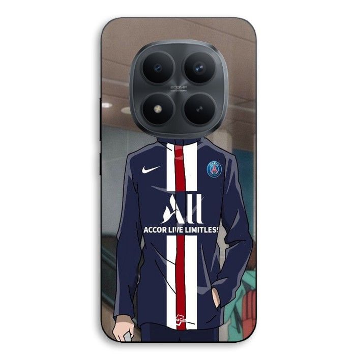 Coque téléphone - MANIACASE - Xiaomi Redmi Note 15 Pro 5G - Silicone TPU - Noir - Paris Saint Germain anime