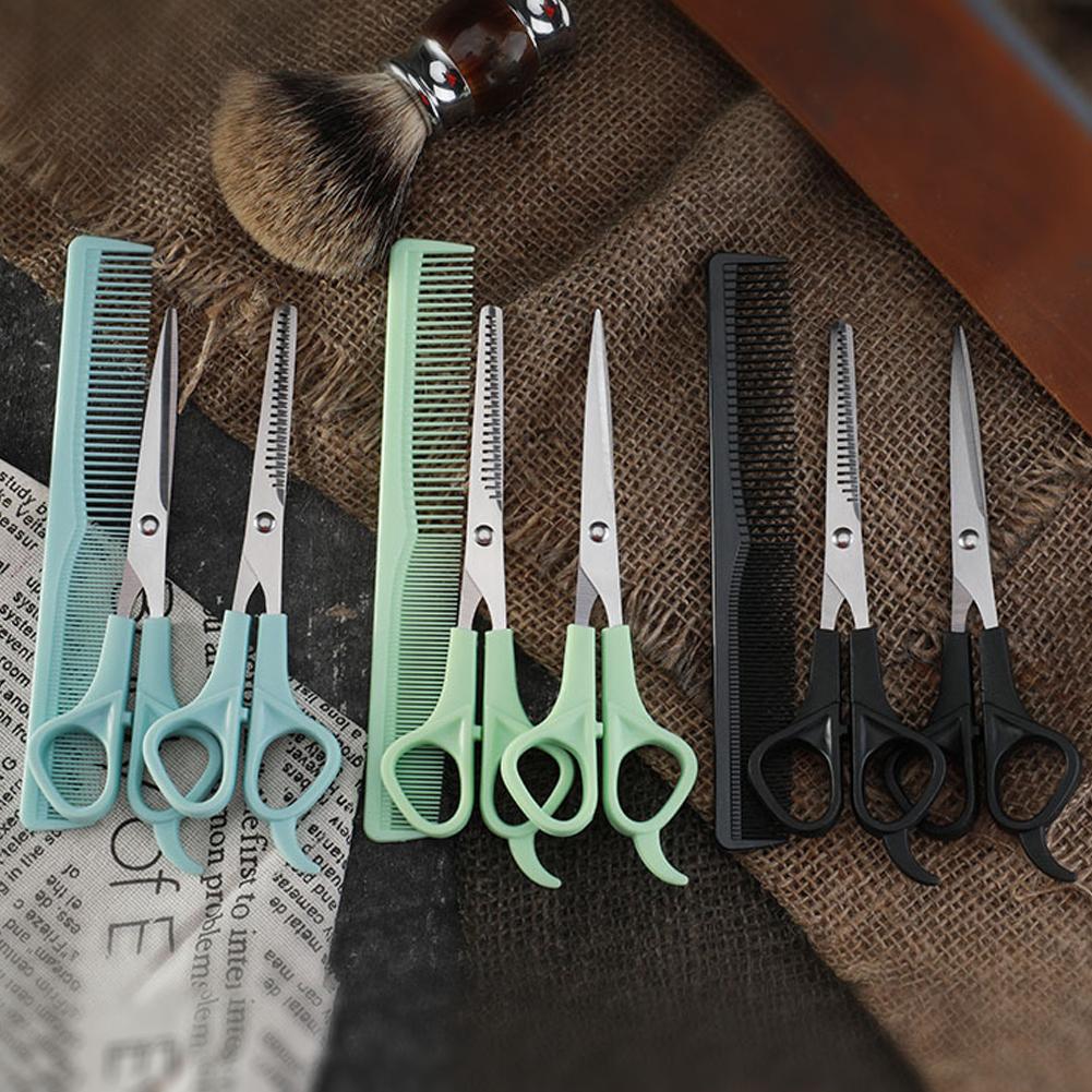 3pcs Household Hairdressing Thinning Shears Hair Cutting Flat Tooth Scissor Comb Set Barber Hair Styling Tools Hair Scissors