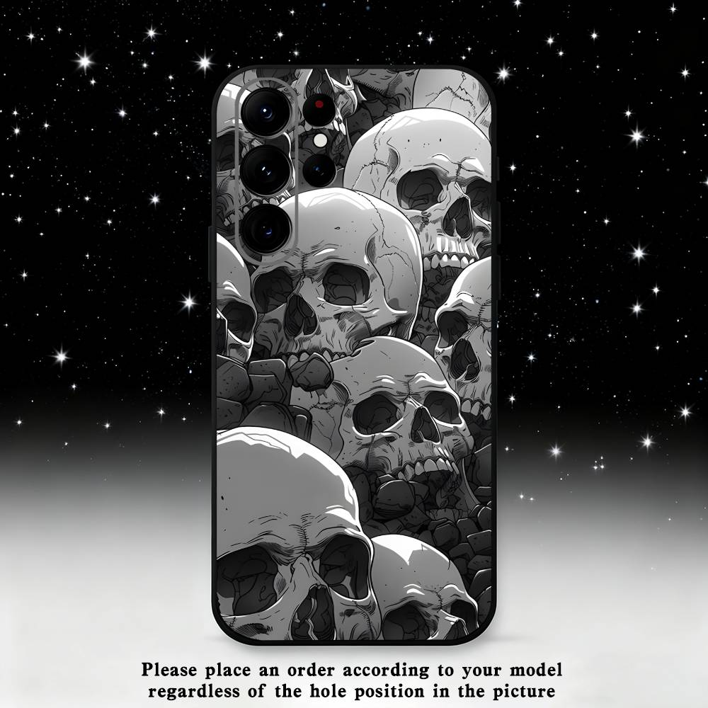 

Spooky Skull Patterns Phone Case For Samsung S25,S24,S21,S22,S23,S30,Ultra,S20,Plus,Fe,Lite,Note,10,9,5G Black Cover Samsung S20fe