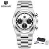 BENYAR 40MM Men's Multifunctional Quartz Watch 30M Waterproof Alloy Case Luxury Fashion Chronometer Running Second Watch