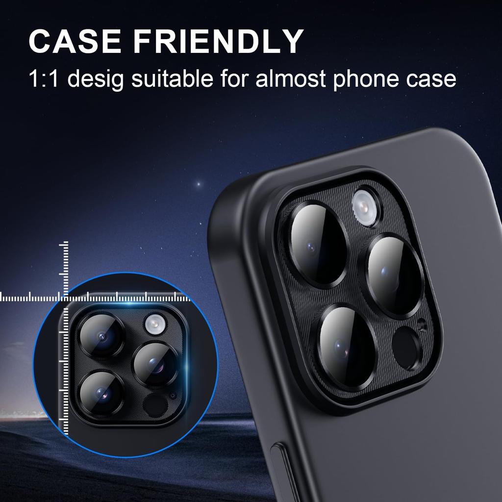 Korecase Camera Lens Protector for iPhone 16 Pro Max/iPhone 16 Pro Metal Tempered Glass Camera Cover Film, Rear Lens Case Friendly for iPhone 16Pro/