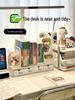 Retractable Bookends with Pen Holder and Storage Rack for Desk