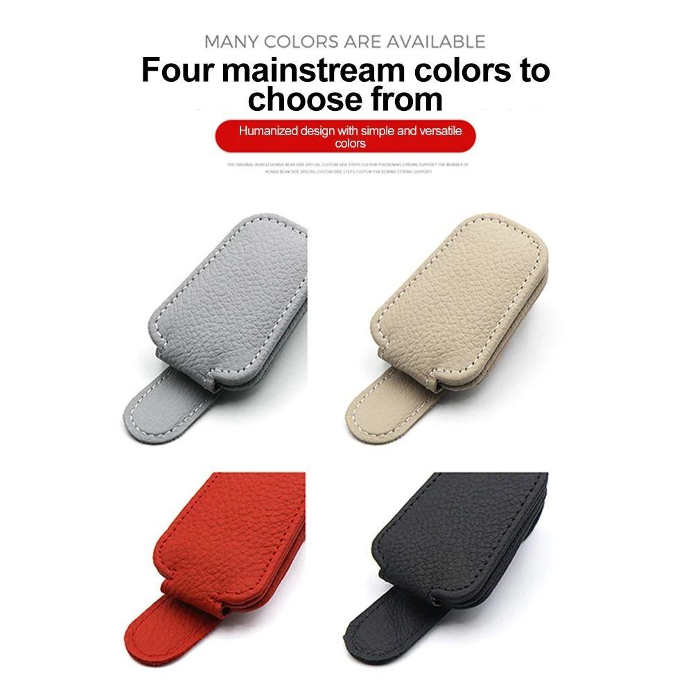 Eyeglasses Car Sun Visor Glasses Clip PU Leather Sunglasses Bracket Auto Sunglasses Visor Holder