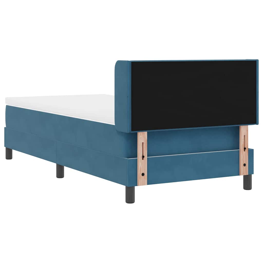Boxspring Bed with Headboard Dark Blue 200 X 80 Cm Velvet