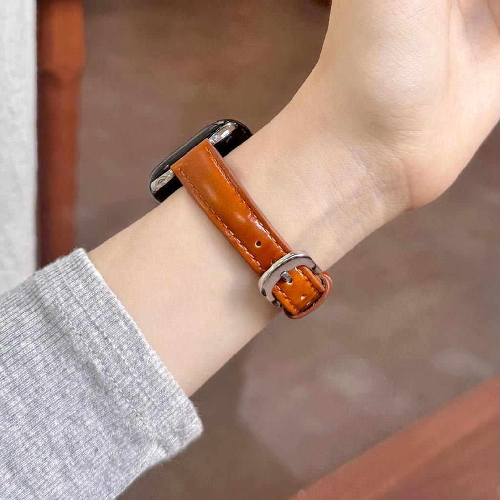 Hochwertiges geöltes Lederarmband für Apple Watch 49 46 45 44 42 41 40mm Mädchen Geschenk für IWatch Vollständige Serienmodelle S11 S10 S9 S8 S7