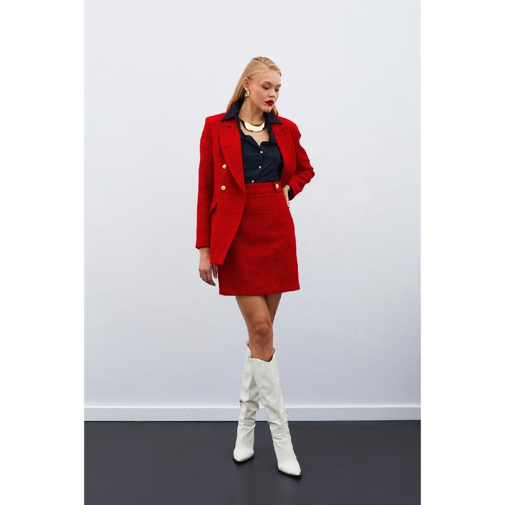 Mini Size Tweed Skirt Black