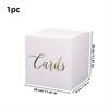 1PC White Card Box With Gold Foil Design, Wedding Favors Money Box Holder For Wedding Reception, Wedding Decor, Home Decor, Room Decor Birthday