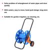 Tragbarer Hand-Schub-Gartenschlauchwicklerwagen mit Rädern, Wasserschlauchwagen, Aufbewahrungsregal-Organizer für G1/2 50m Schlauch