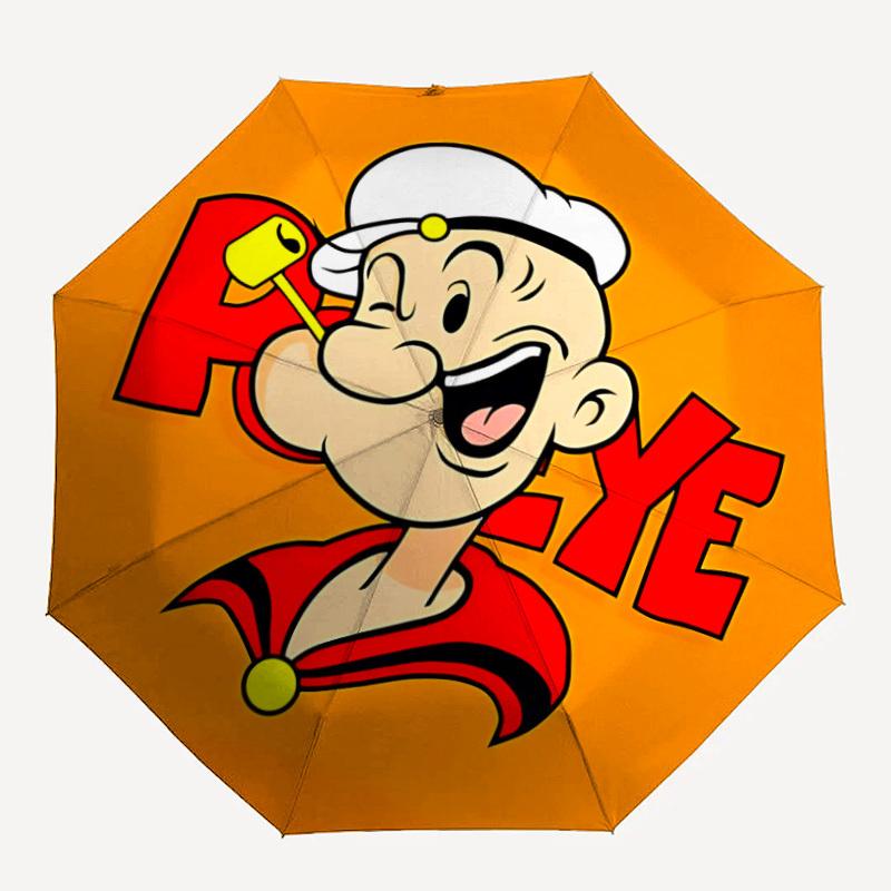 

1pc Popeye Sailor Automatic Open/Close Folding Umbrella, Windproof 8-Rib Construction, Lightweight Travel Umbrella for Women/Men 25