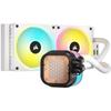 Refroidissement pc - corsair - cw-9061005-ww - icue link h100i rgb liquid cpu cooler with qx120 rgb fans - white