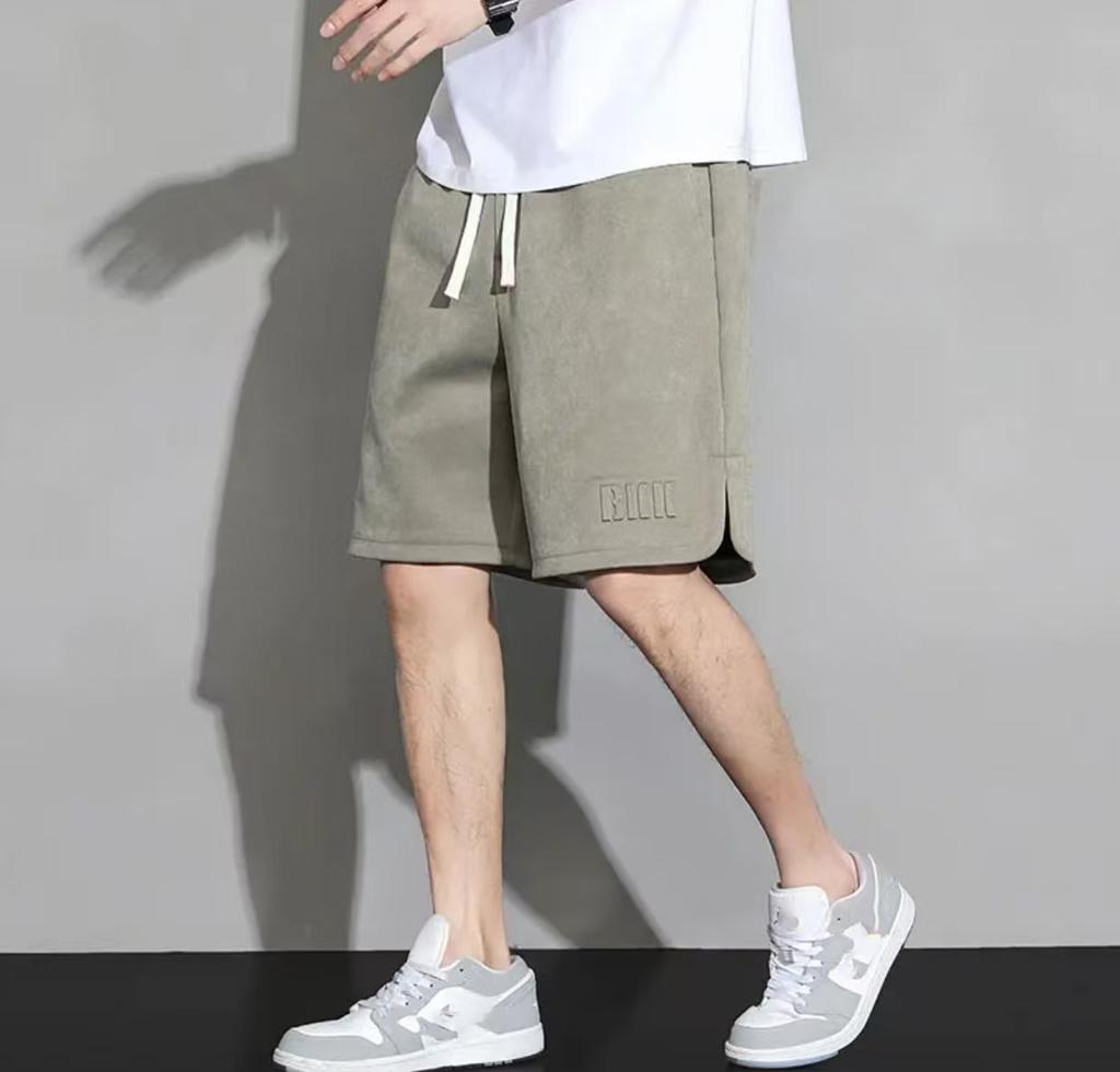 Pantaloni scurți de vară pentru bărbați, din molton, până la genunchi, drepți, largi, pantaloni scurți streetwear cu șnur, culoare uni, casual, mărime mare 8XL