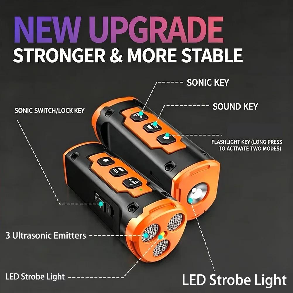 2026 Rechargeable Anti Dog Bark Deterrent Device With LED Flashlight Release Pet Dog Repeller Ultrasonic Dog Training Device