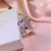 Combination Pattern Exquisite Geometric Chain Ring Three-Layer Micro-Inlaid Zircon Tide Cool Women'S Ring Exquisite Jewelry