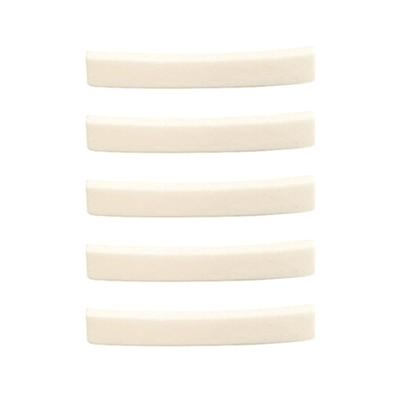 5 Pcs No-slotted Real Bone Bridge Nut Saddle Blank Acoustic Guitar Bass Nut Saddle Guitar Accessories Curved Bottom