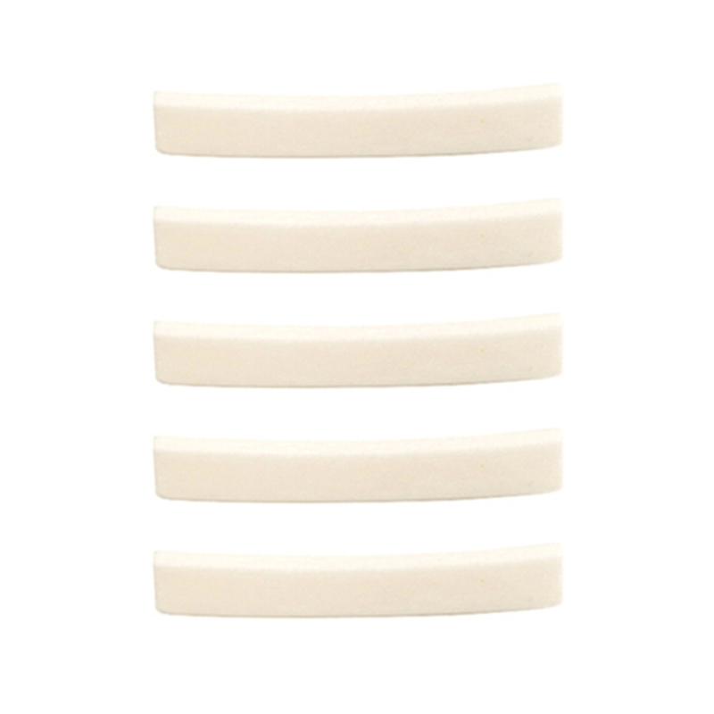 5 Pcs No-slotted Real Bone Bridge Nut Saddle Blank Acoustic Guitar Bass Nut Saddle Guitar Accessories Curved Bottom 1